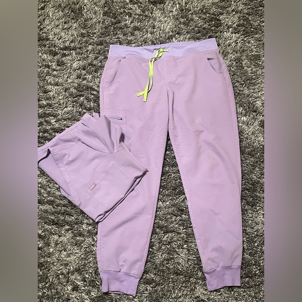 FIGS Lavender Jogger Pants and scrub top